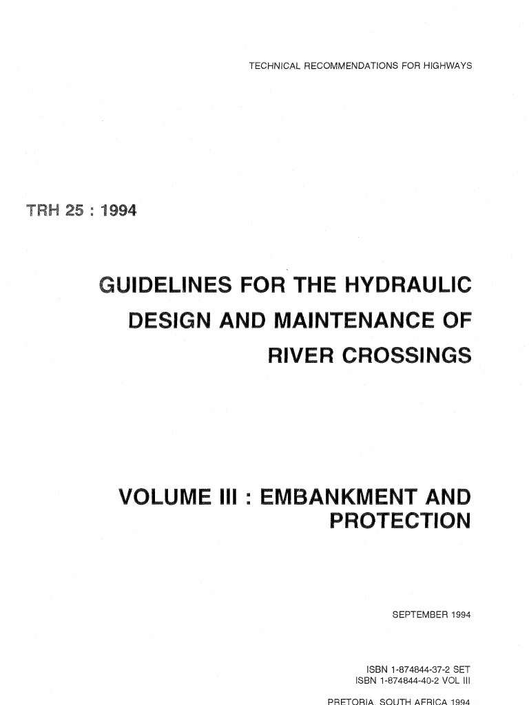 Guidelines For The Hydraulic Design and Maintenance of River Crossings ...