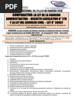 Curso Nacional_comparativo Ley Carrera Administrativa y Servicio Civil - Ley n30057_y Su Reglamento 20 21 y 22 de Febrero 2014