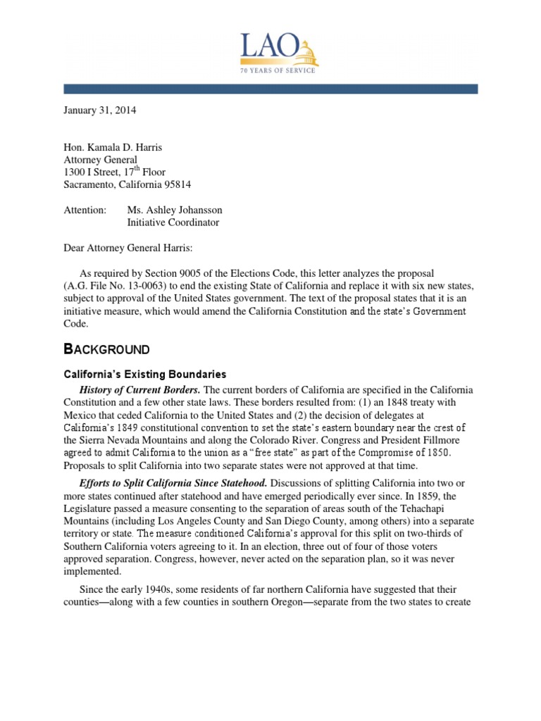 Proposal Establishes Process To Split California Into Six New States ...