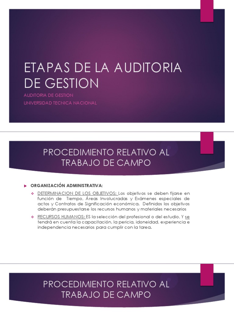 Etapas de La Auditoria de Gestion | PDF | Recursos humanos | Auditoría ...