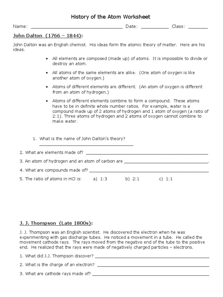 worksheet History Of The Atom Worksheet Answer Key history of the atom worksheet atoms electron