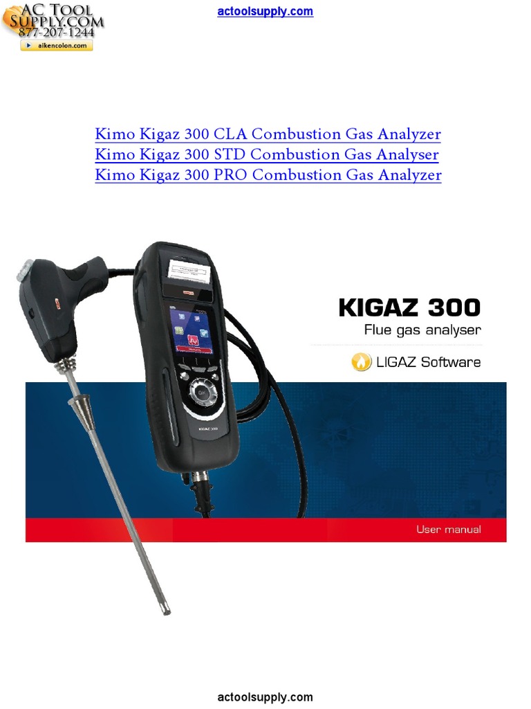 AC Kimo Kigaz 300 Combustion Gas Analyzer Manual PDF Carbon