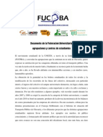 Documento de FUCPBA, Agrupaciones y Centros de Estudiantes Por El Transporte Público