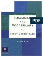Longman - Grammar and Vocabulary For First Certificate PDF