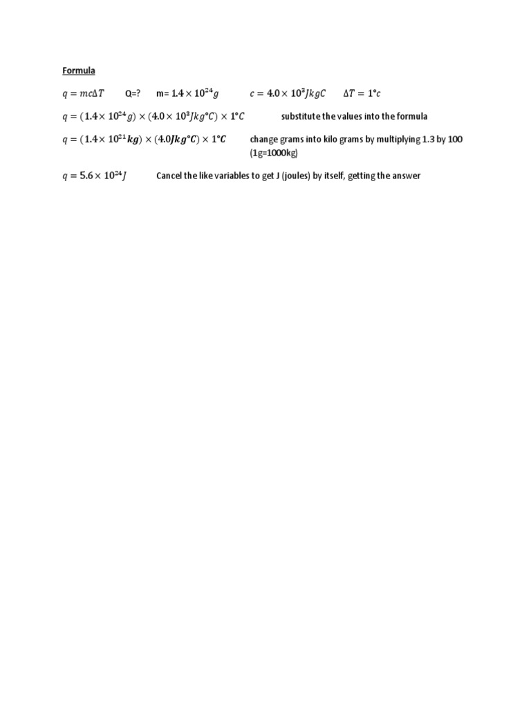 Joules Calculation Formula Explained | PDF