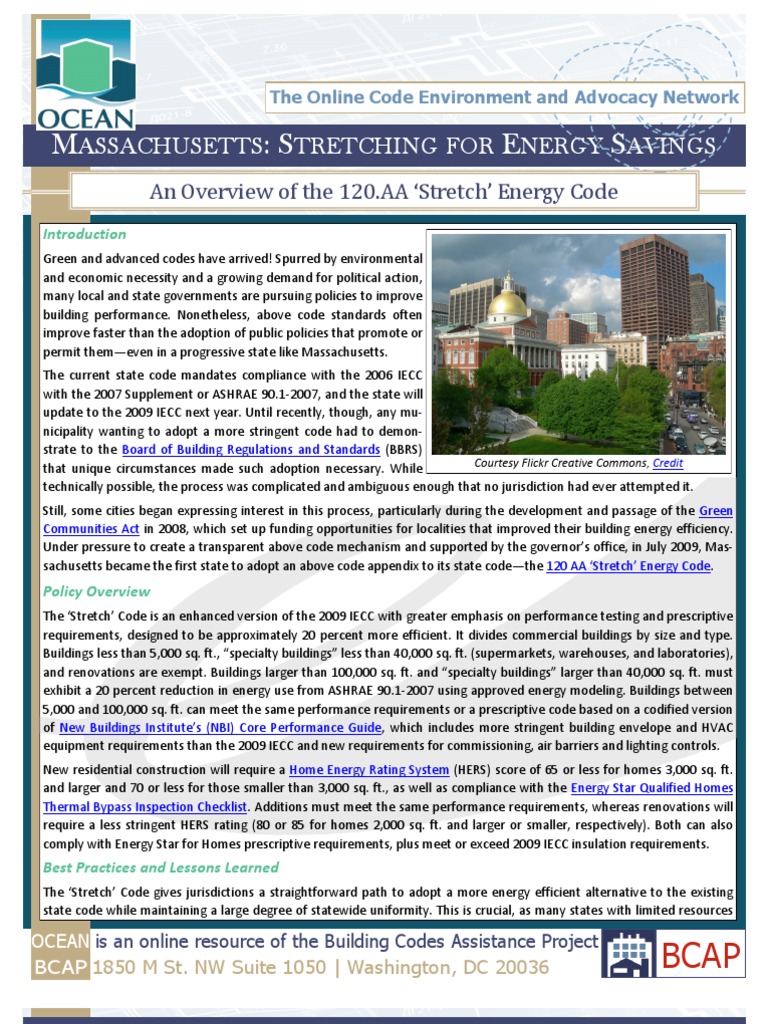 Massachusetts Stretching For Energy Savings | PDF