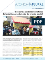 Economía Plural Ministerio de Economía socializa beneficios del crédito para vivienda de interés social