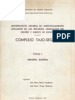 Anteproyecto Tajo-Segura 1967 Tomoi Memoria