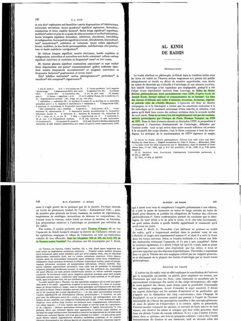 Al-Kindi, de Radiis, Ed. D'alverny and Hudry | PDF