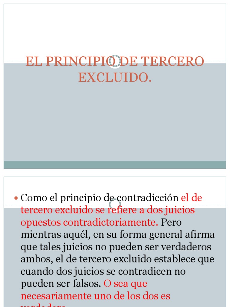 Ejemplos del Principio de Tercero Excluido | PDF