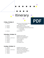 Itinerary: Friday, October 9