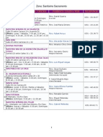 Listado de Zonas Pastorales. Arquidiócesis de Barquisimeto