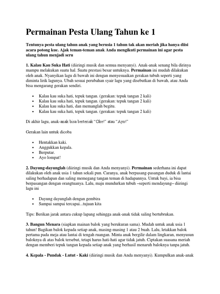 Contoh Pembukaan Ulang Tahun Anak