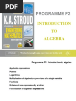 F2 Introduction To Algebra