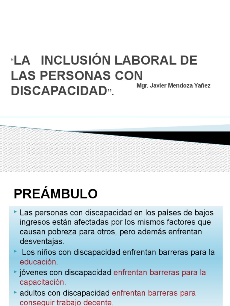Inclusión Laboral de Personas con Discapacidad | PDF | Invalidez ...