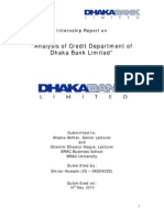 Dhaka bank intern report
