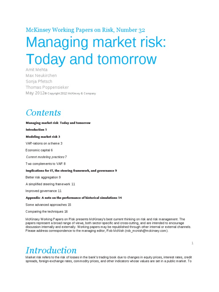 Managing Market Risk: Insights & Practices | PDF | Confidence Interval ...