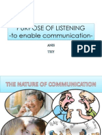 Purpose of Listening - To Enable Communication