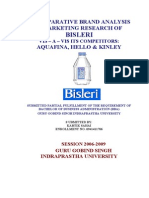 Bisleri: A Comparative Brand Analysis & Marketing Research of