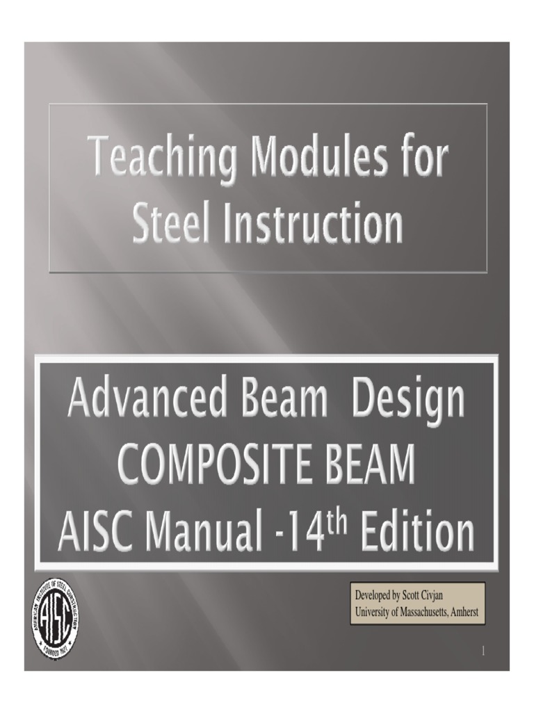 Composite Beam Design by Scott Civjan | PDF | Beam (Structure) | Bending