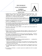 Test Booklet Civil Engineering Paper Ii: IES-2011 UPSC (ESE)
