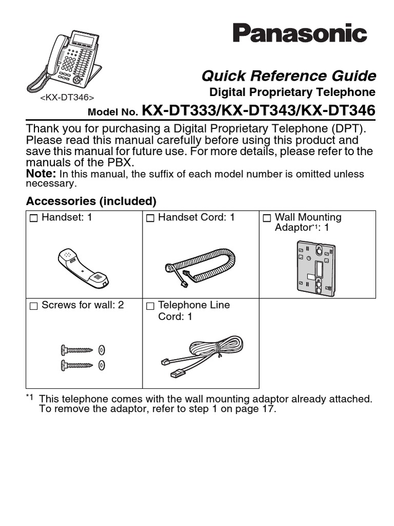 KX DT333 343 346 Quick Reference Guide | PDF | Headphones | Electrical ...