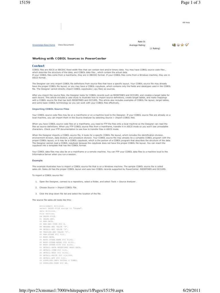 Working With COBOL Source | PDF | File Transfer Protocol | File Format