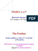 Primes Is in P: Manindra Agrawal