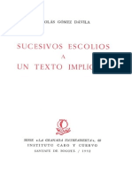 Nicolas Gomez Davila Sucesivos Escolios A Un Texto Implicito