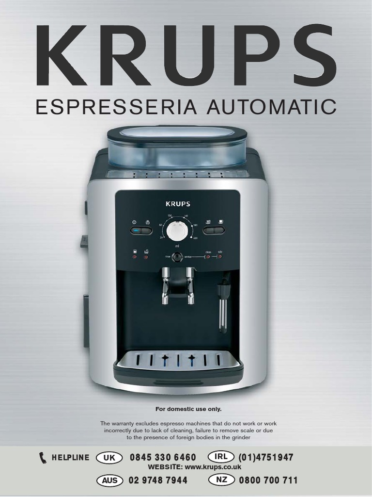 User Manual for the Krups Espresseria Automatic Espresso Machine