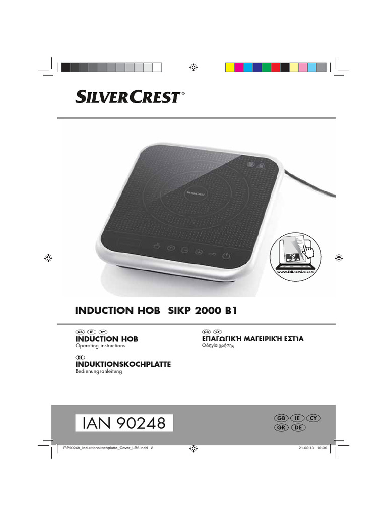 Silvercrest SIKP 2000 B1 επαγωγική εστία Induction Hob PDF | PDF ...