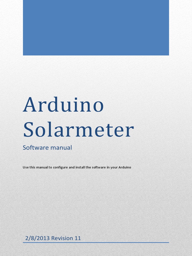 Arduino Solar Meter Software Manual V11 | Gateway (Telecommunications
