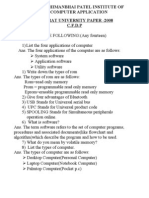 Shri Chimanbhai Patel Institute of Computer Application Gujarat University Paper - 2008 C.F.D.P