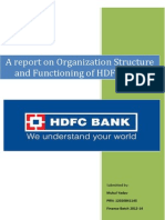 HDFC Bank - Organisation Structure & Functional Departments