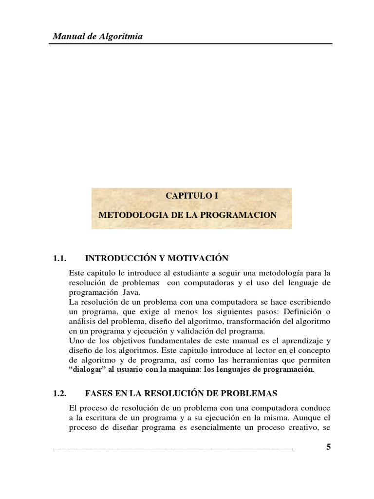 Manual de Java A Lgor It Mia | PDF | Algoritmos | Programa de computadora