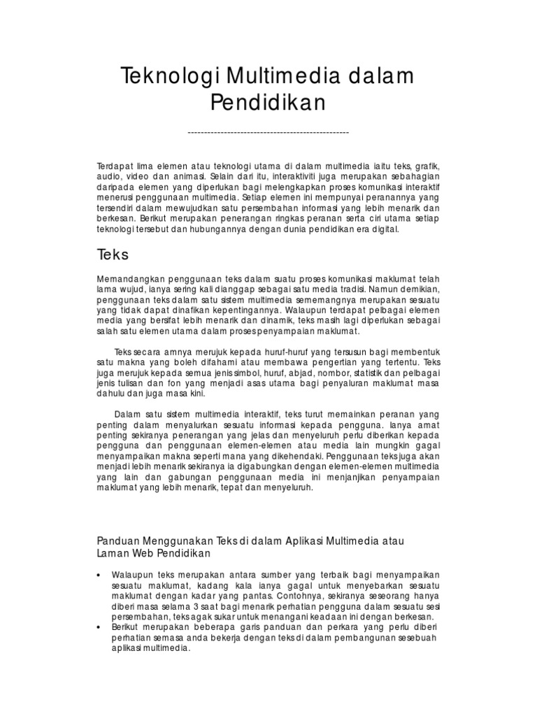 Teknologi Multimedia Dalam Pdf