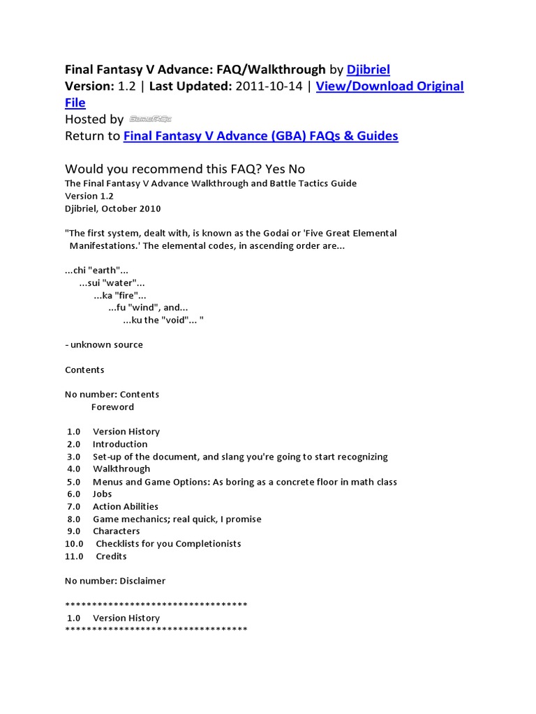 Final Fantasy V Advance1 Pdf Bat Armour