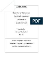 BCOM Banking & Insurance Semester V Project