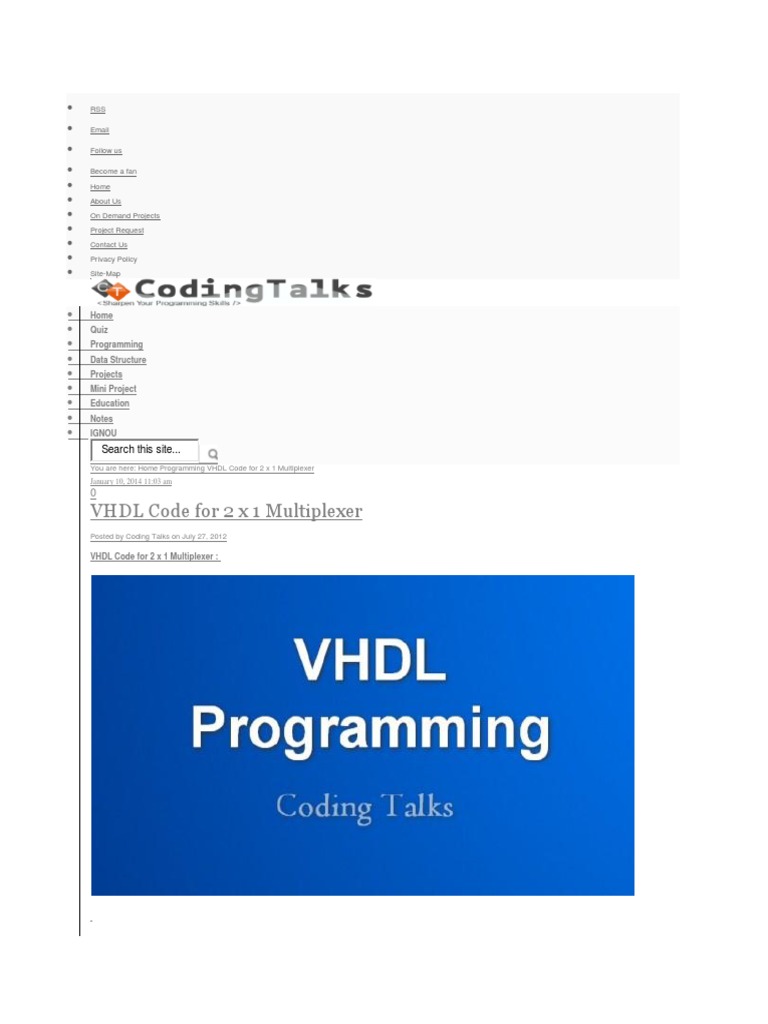Vhdl code for 2 x 1 multiplexer search this site pdf vhdl