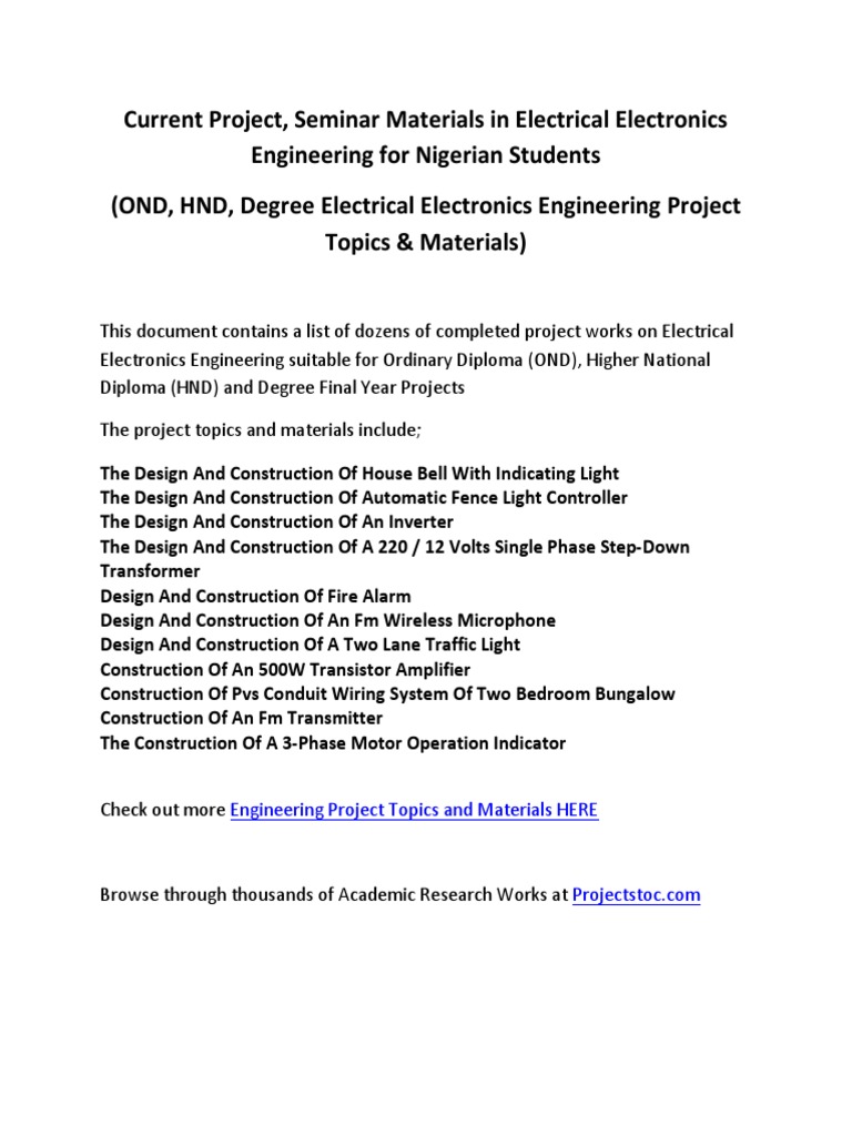 ELECTRICAL AND ELECTRONICS ENGINEERING PROJECT TOPICS visual data 6