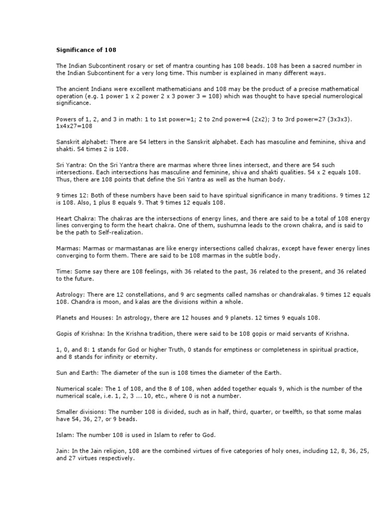 WHAT DOES 108 MEAN SPIRITUALLY EXPLORING ITS SIGNIFICANCE IN intelligence overview