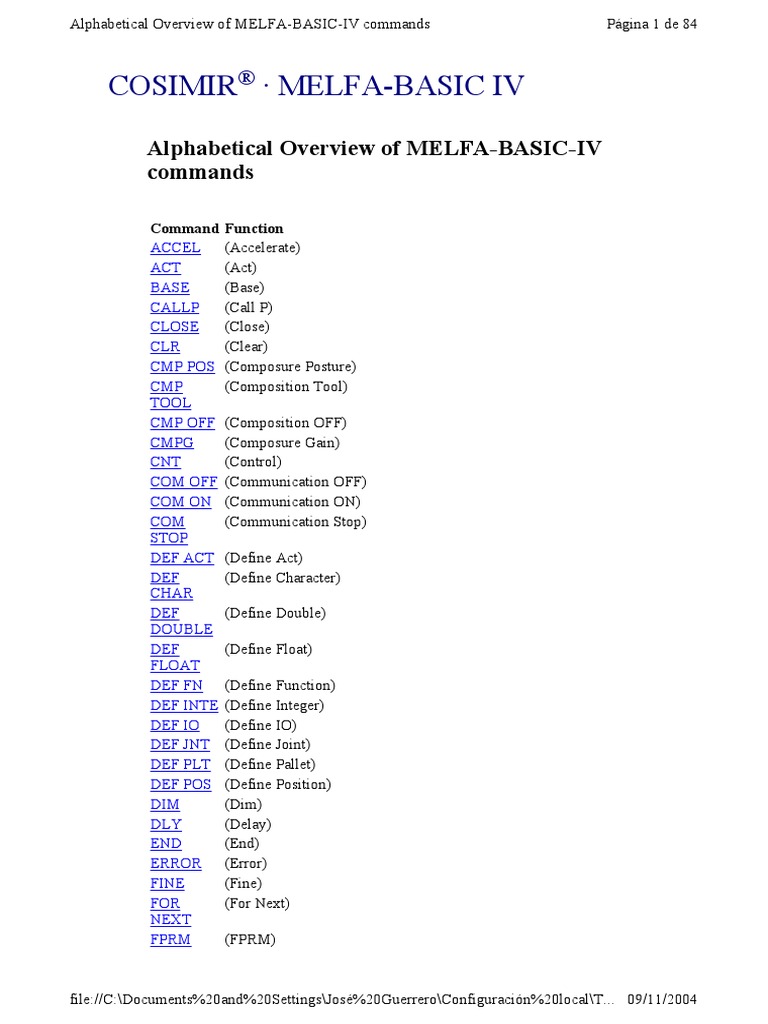 Cosimir - Melfa-Basic IV | PDF | Parameter (Computer Programming ...