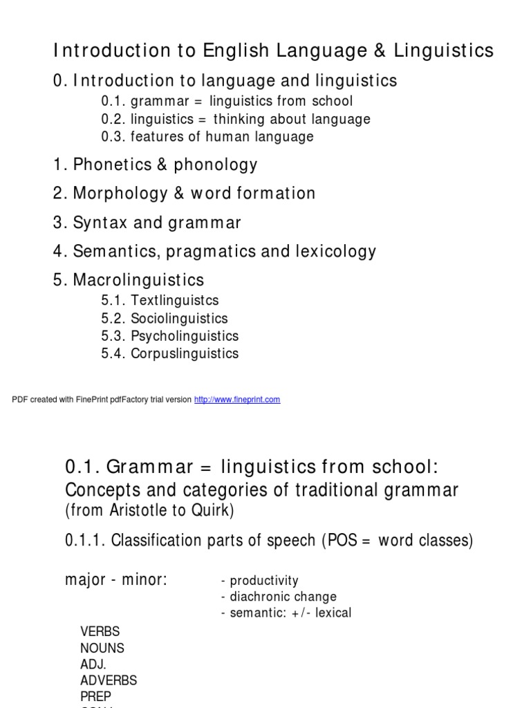 English Language & Linguistics Overview | PDF