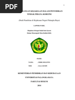 Laporan Kuliah Kerja Lapangan Fakultas Hukum Universitas Palangka Raya