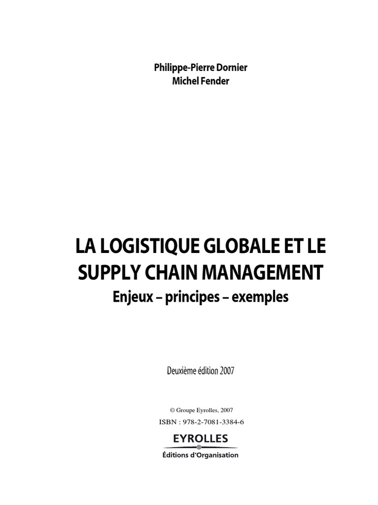 La Logistique Globale Et Le Supply Chain Management | PDF | Affaires