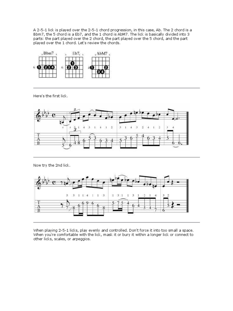 Jazz Guitar Lesson 251 Licks in Ab