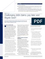 Challenging Debt Claims - Pay Later and Litigate Now