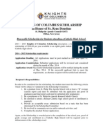 Kofc SR Rene Scholarship Application 2014