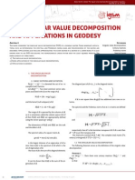 The Singular Value Decomposition and Applications in Geodesy