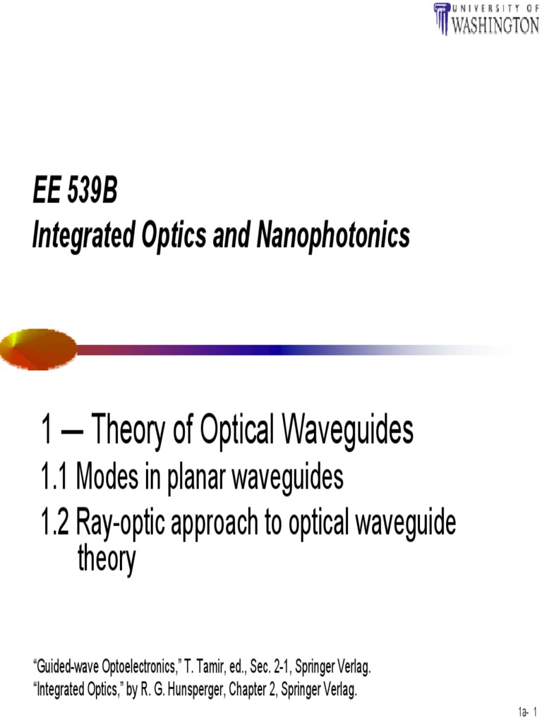Theory of Planar Optical Waveguides | PDF | Waveguide | Waves